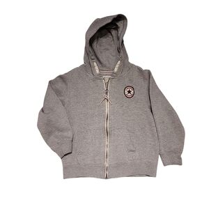 𝅺CONVERSE Kids Full Zip Grey Hoodie Size L 6-7 Yrs